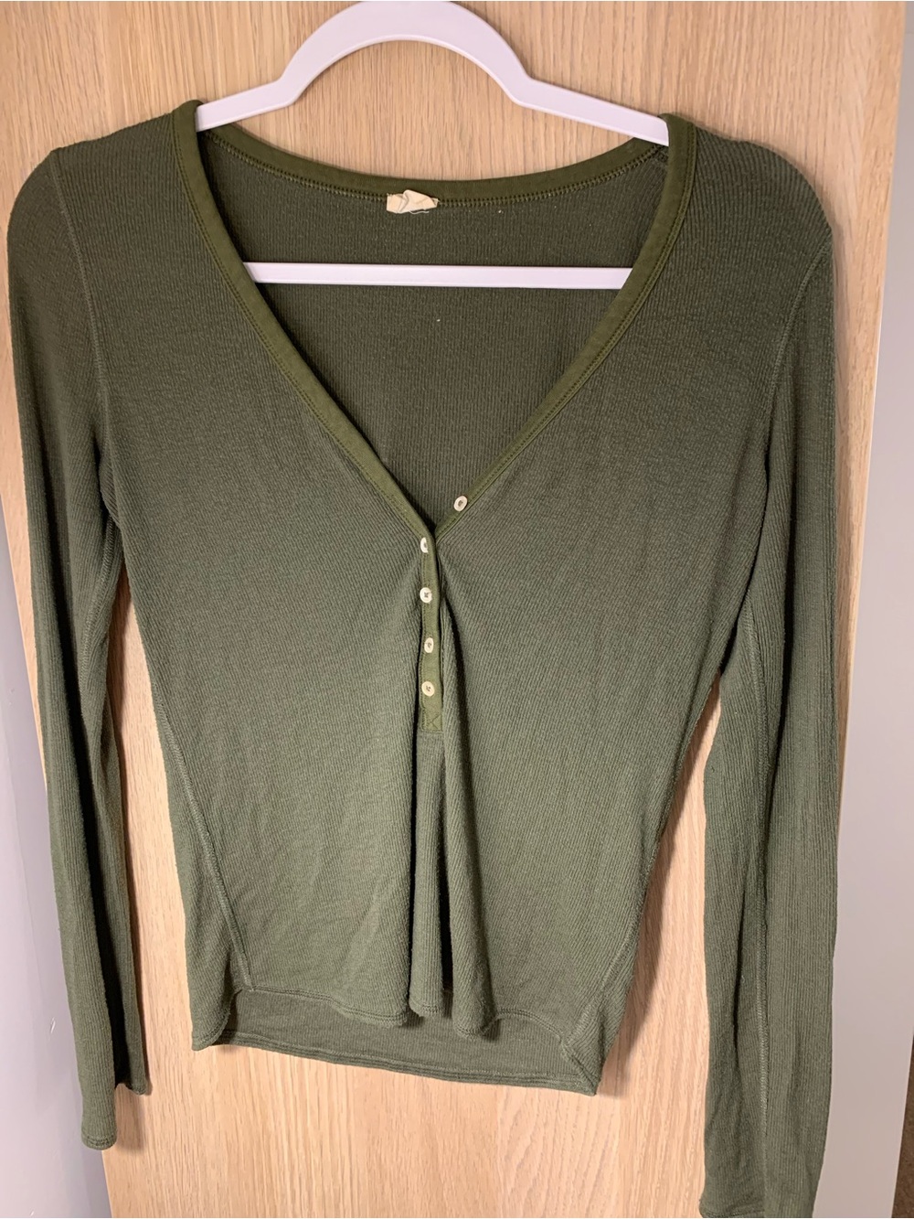Wilfred Olive Green Long Sleeve Henley Top